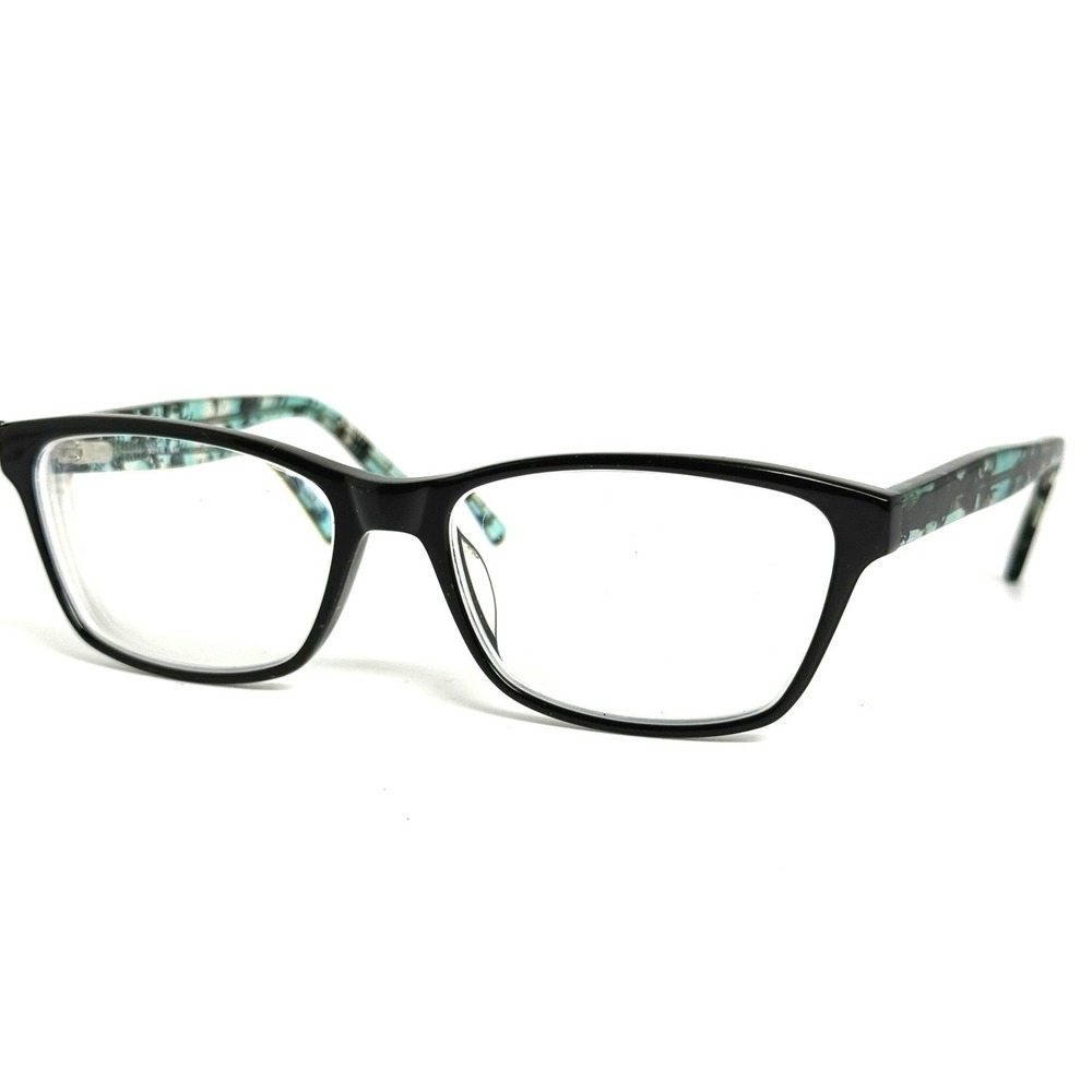 B.U.M. Equipment Discreet Eyeglasses Black Aqua Patterned Frames 52-16-135